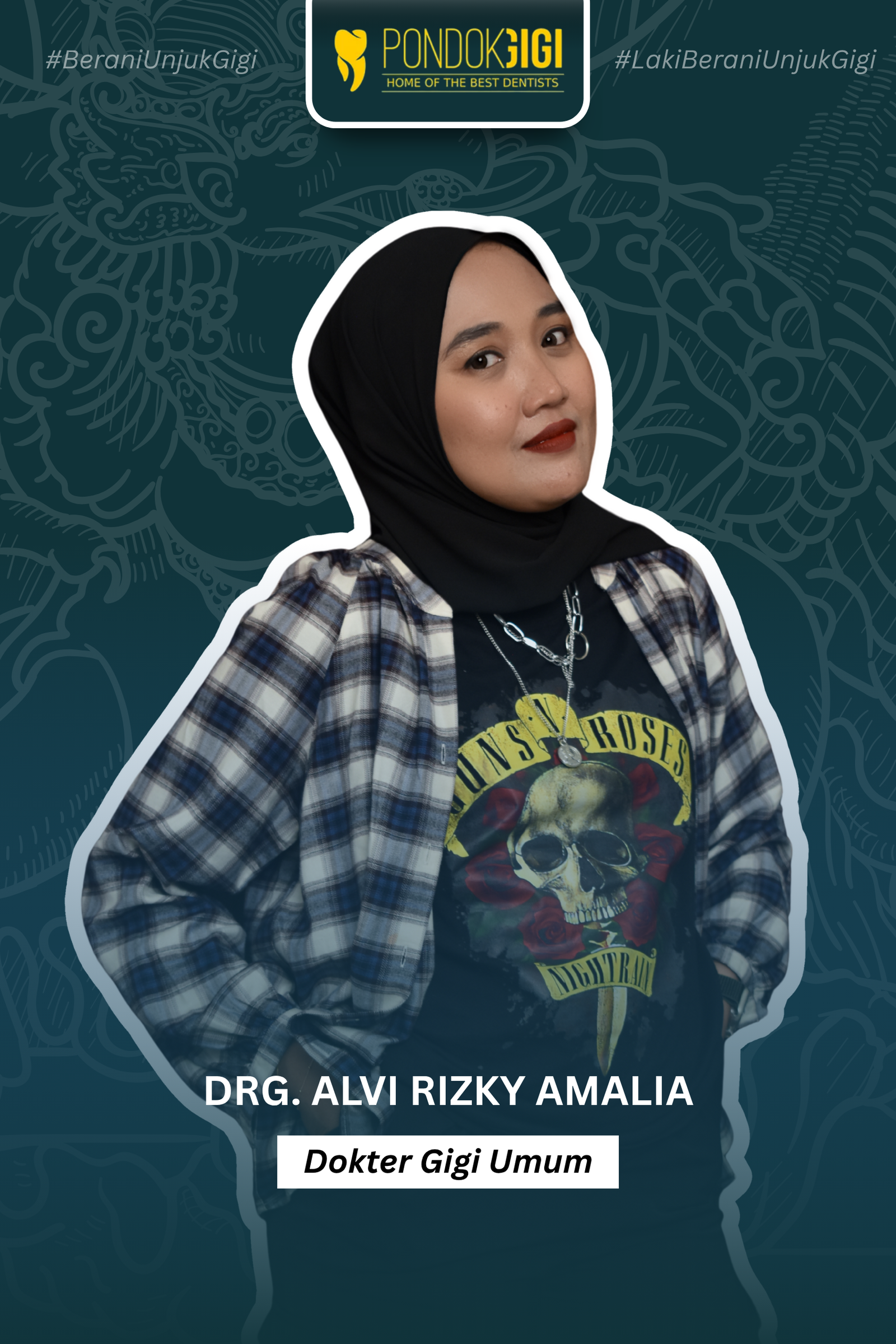 Dokter gigi Pondok Gigi sedang memeriksa pasien dengan ramah di ruang praktik modern dan nyaman.