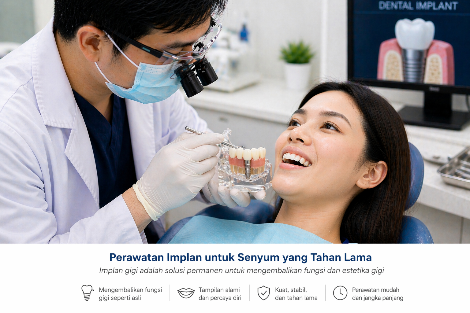 proses pemasangan implan gigi di klinik gigi